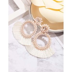 NWT white statement earrings